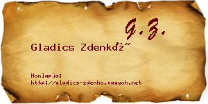 Gladics Zdenkó névjegykártya